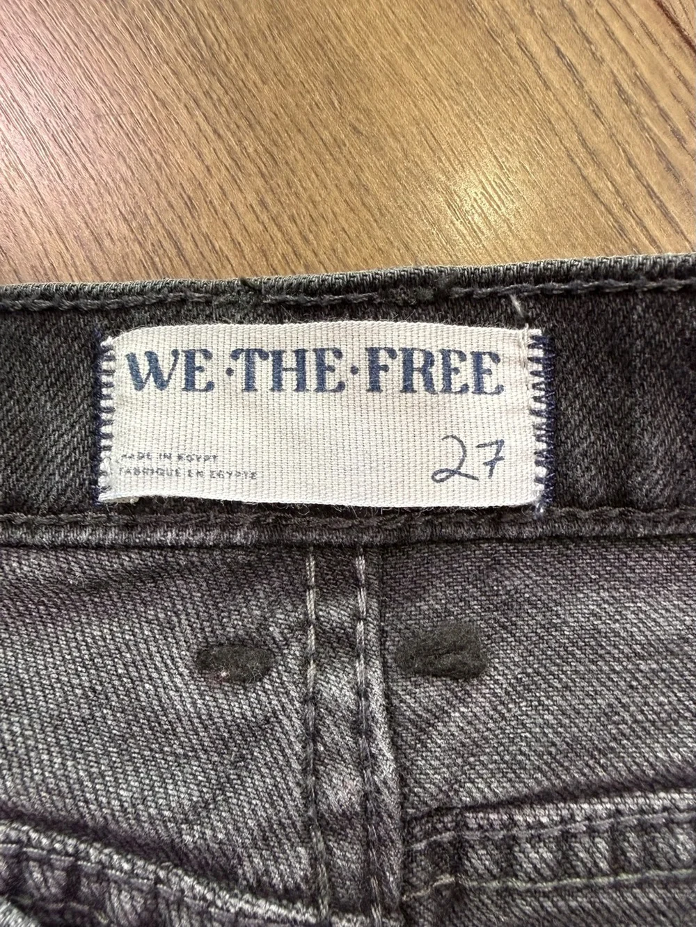 Free People We The Free Risk Taker Raw Hem Straight Leg Jeans Black Size 27